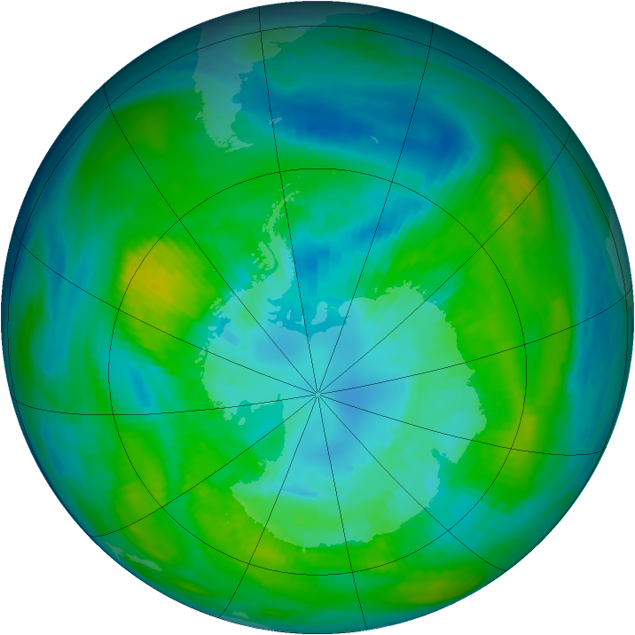 Antarctic ozone map for 02 April 1980